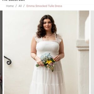 NWT Baltic Born Emma Smocked Tulle Dress in White